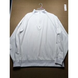 FootJoy Mens White Quarter Zip Golf Pullover Performance Long Sleeve Large